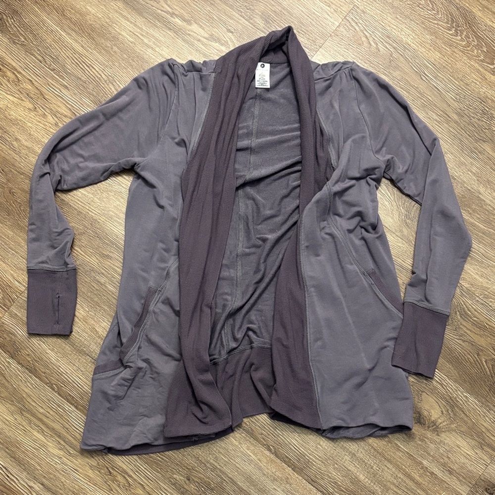 Active Life Women's Open-Front Cardigan in Dusty Plum Gray